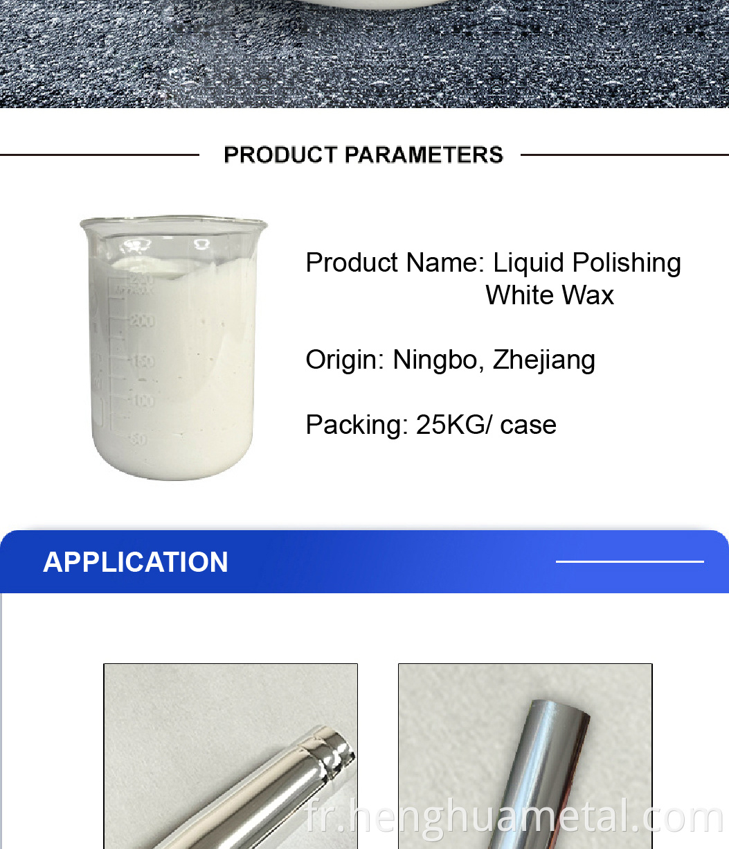 Henghua 2022 Polissage liquide Composé Blanc Puffant de cire de polissage pour le polissage en acier inoxydable